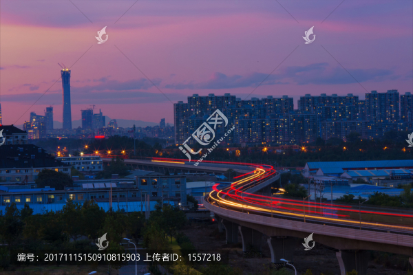 北京中國尊建筑夜景