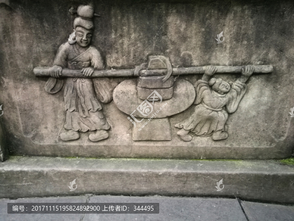推磨浮雕,勞動生產(chǎn)浮雕