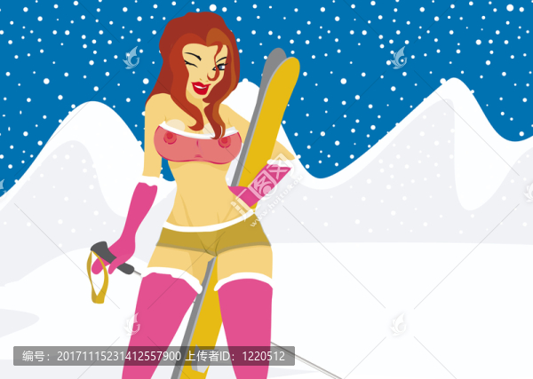 雪中??的女孩