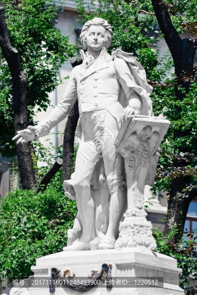 莫扎特紀(jì)念碑在維也納burggarten，奧地利