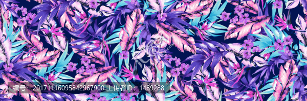 深寶藍紫樹葉,分層