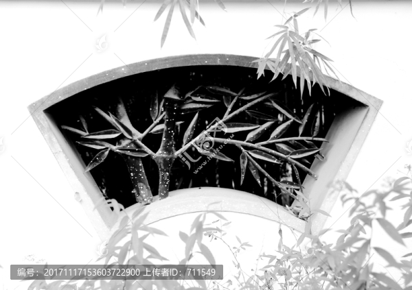 花窗竹影