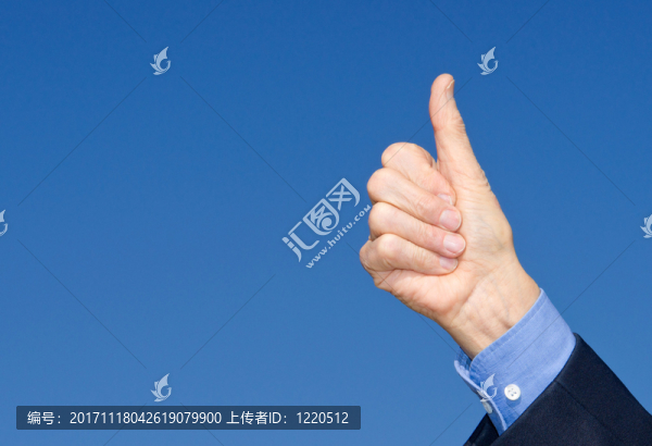 豎起大拇指,-,成功