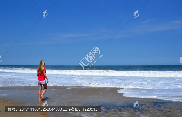 在海灘上