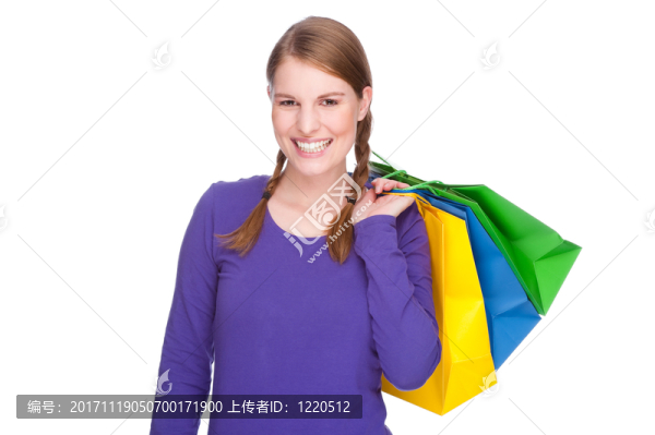 購(gòu)物袋的女人