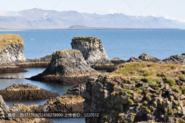 冰島,-,在snaefellsj的海岸？與玄武巖巖石的küll