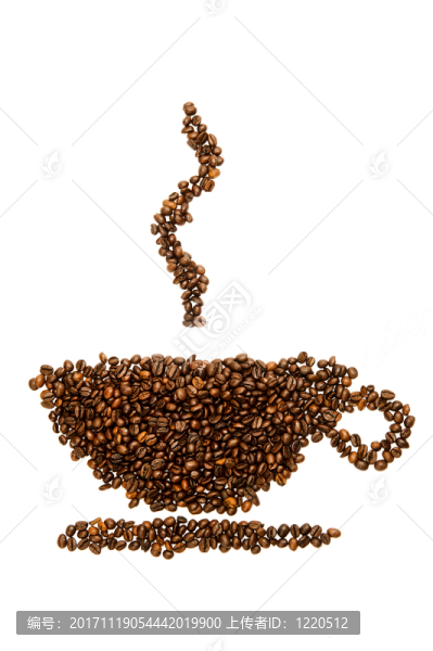 咖啡杯子與咖啡豆