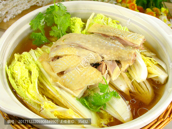 咸雞煲娃娃菜