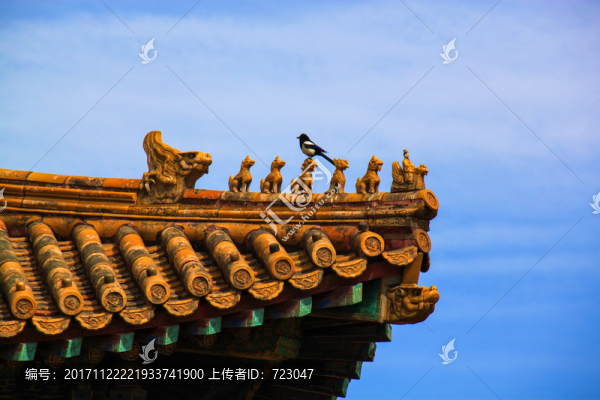 藍(lán)天白云紫禁城