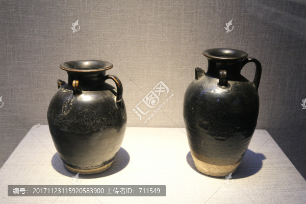 黑釉雙系注子