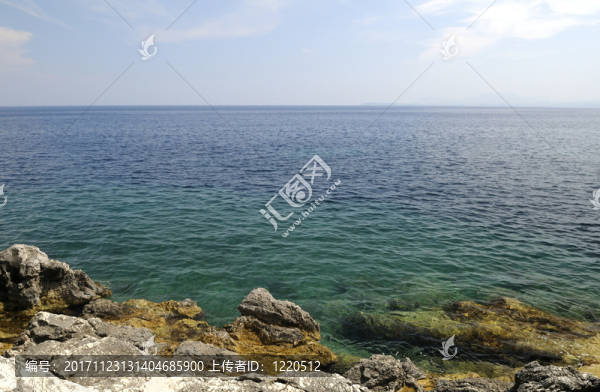 科孚島，希臘，從地中海的科孚島的看法