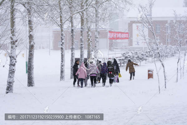 校園下雪