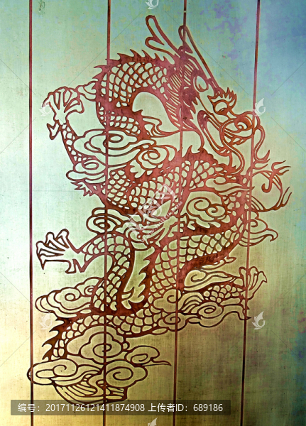 銅板雕刻龍