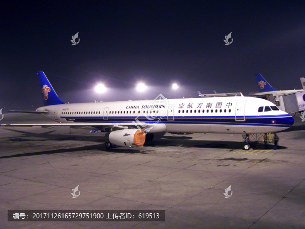 中國南方航空,飛機,夜景