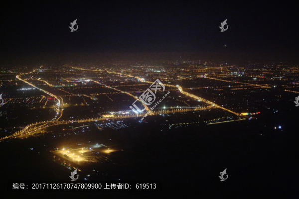 上海浦東,城市夜景,俯瞰