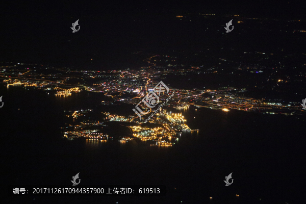 城市夜景,全景,俯瞰,大連