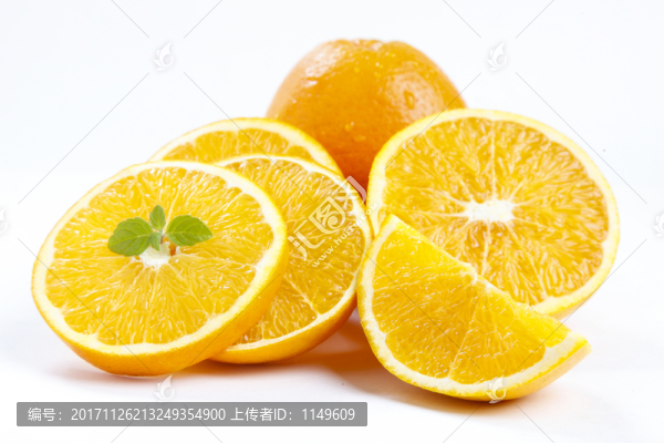 臍橙白底高清