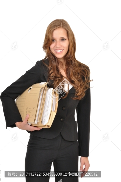 女商人攜帶文件