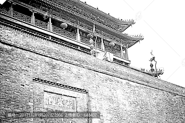 版畫效果西安老照片,西安老照片