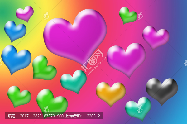 多彩的心
