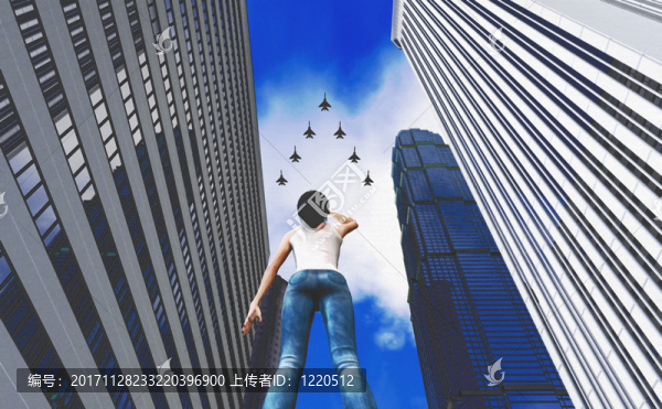 女孩在城市