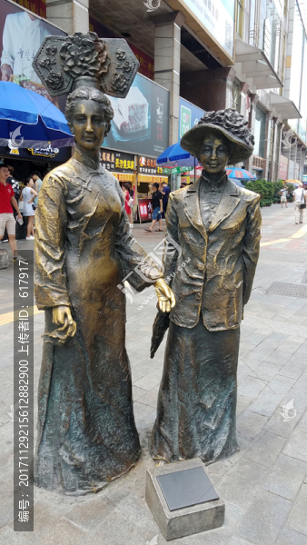 清代女人,人物雕塑
