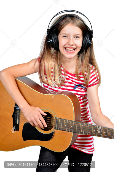 女孩音樂吉他