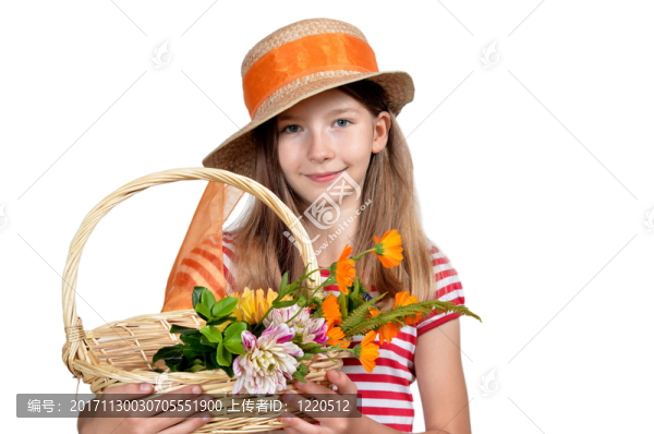 女孩花向日葵