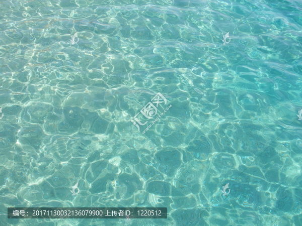 在水晶般清澈的大海中反射