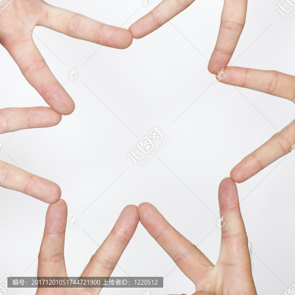 明星的手反對白色背景