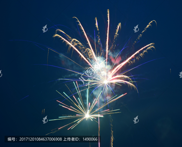 藍色背景煙花