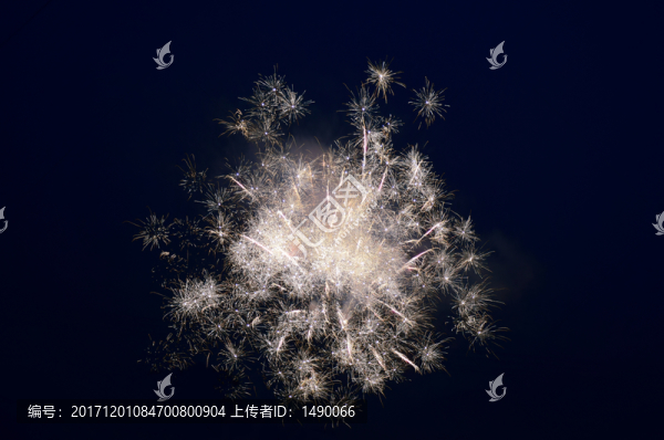 一簇銀色煙花高清圖