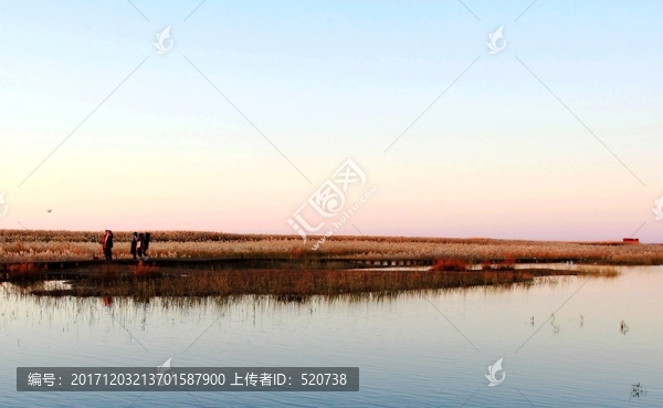 居延海,日出,湖面