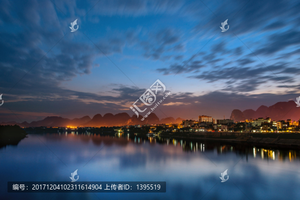廣西融水縣城入夜風景