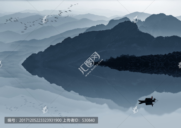 遠(yuǎn)山水墨,水墨畫