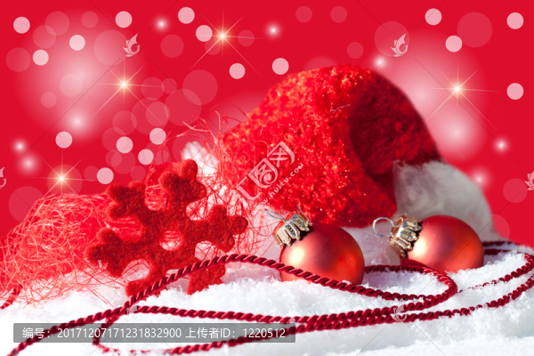 與裝飾的圣誕帽子