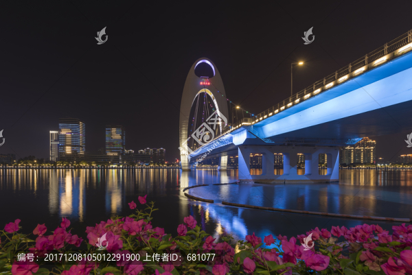 廣州獵德大橋風(fēng)光夜景