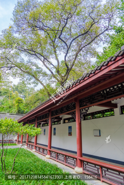 柳候公園中式走廊長廊
