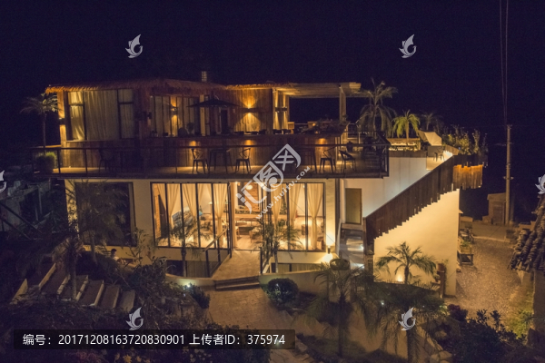 浙江麗水坐忘閣夜景