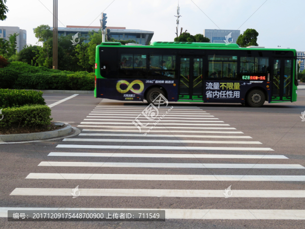 斑馬線公交車