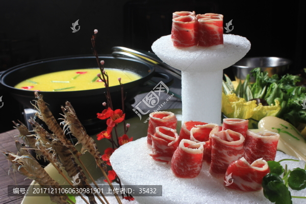 雪花牛肉,咖喱小火鍋套餐