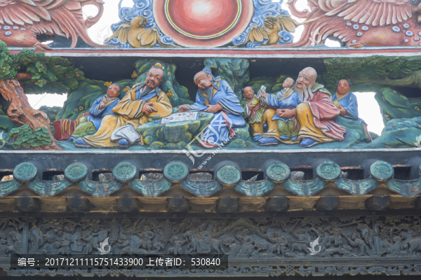 彩色磚雕雕塑