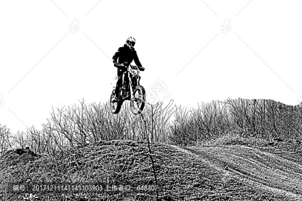 版畫(huà)效果摩托車(chē)手,摩托車(chē)手