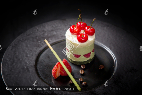 抹茶紅豆慕斯