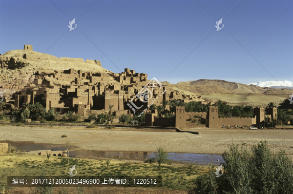 河谷assif,mellah與視圖的ait,benhaddou
