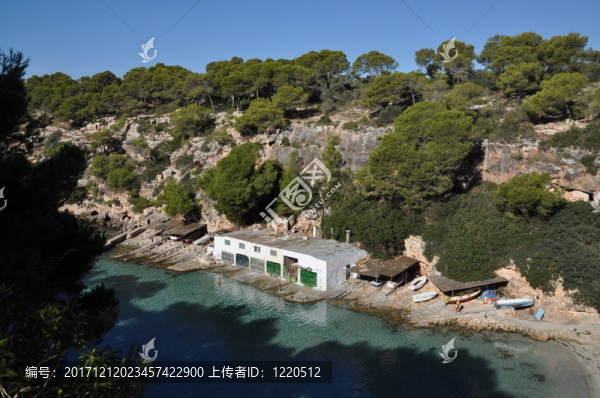 海灣在cala,pi