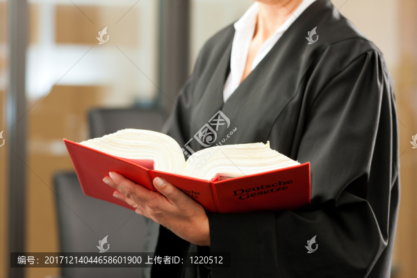 法律書籍和長袍的律師