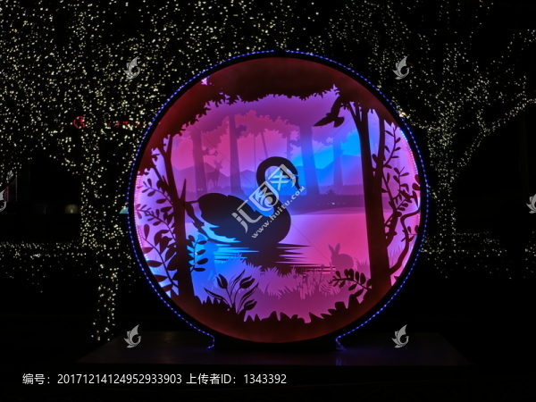 天鵝燈箱裝飾
