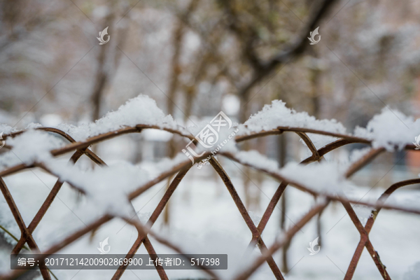 雪下欄桿