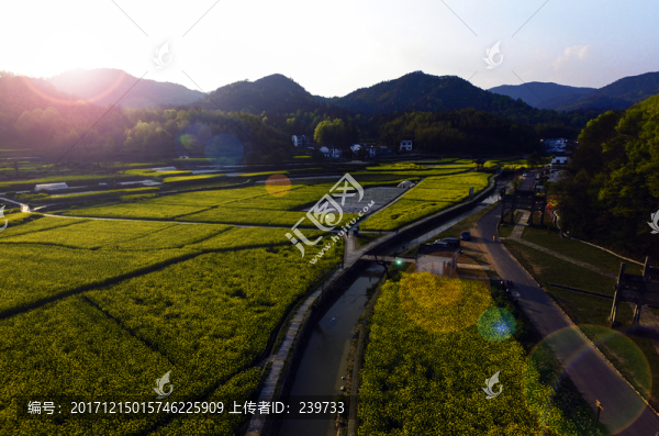 航拍徽州田園風(fēng)光